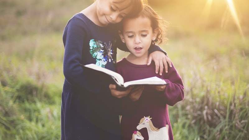 Family gathered together for Bible study and devotional time