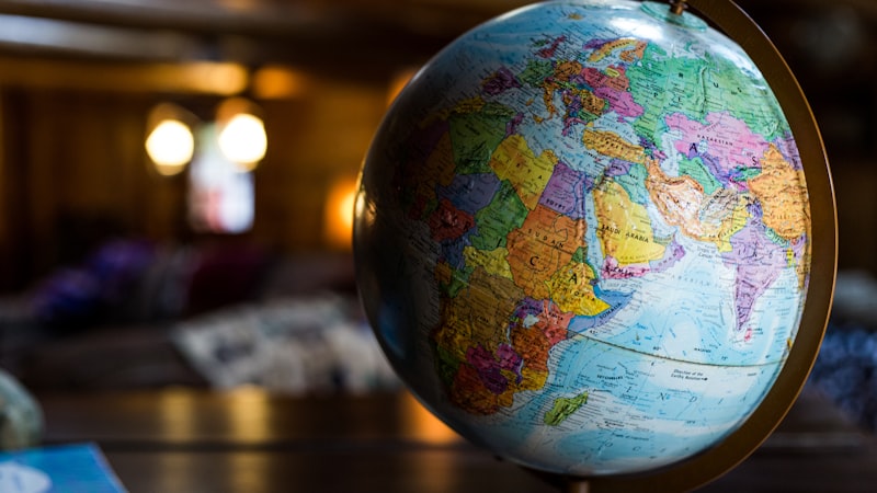 Globe and world map for teaching missions through geography