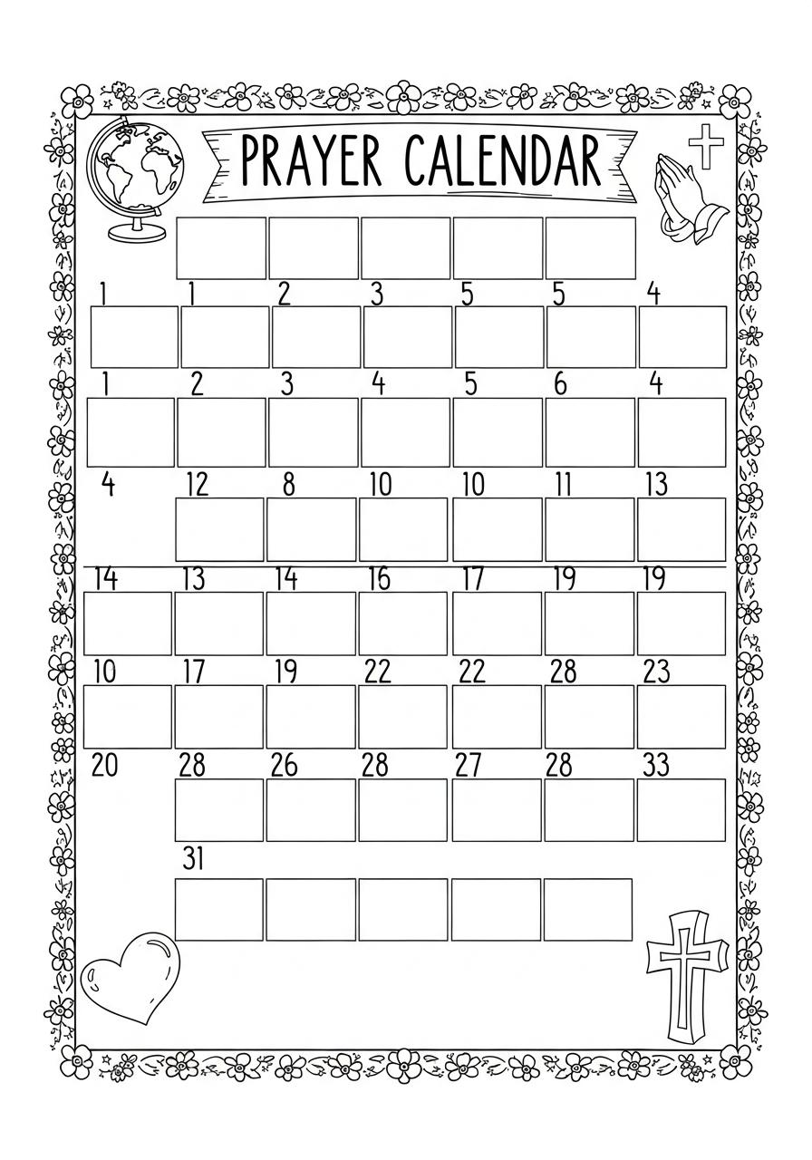 Prayer calendar preview