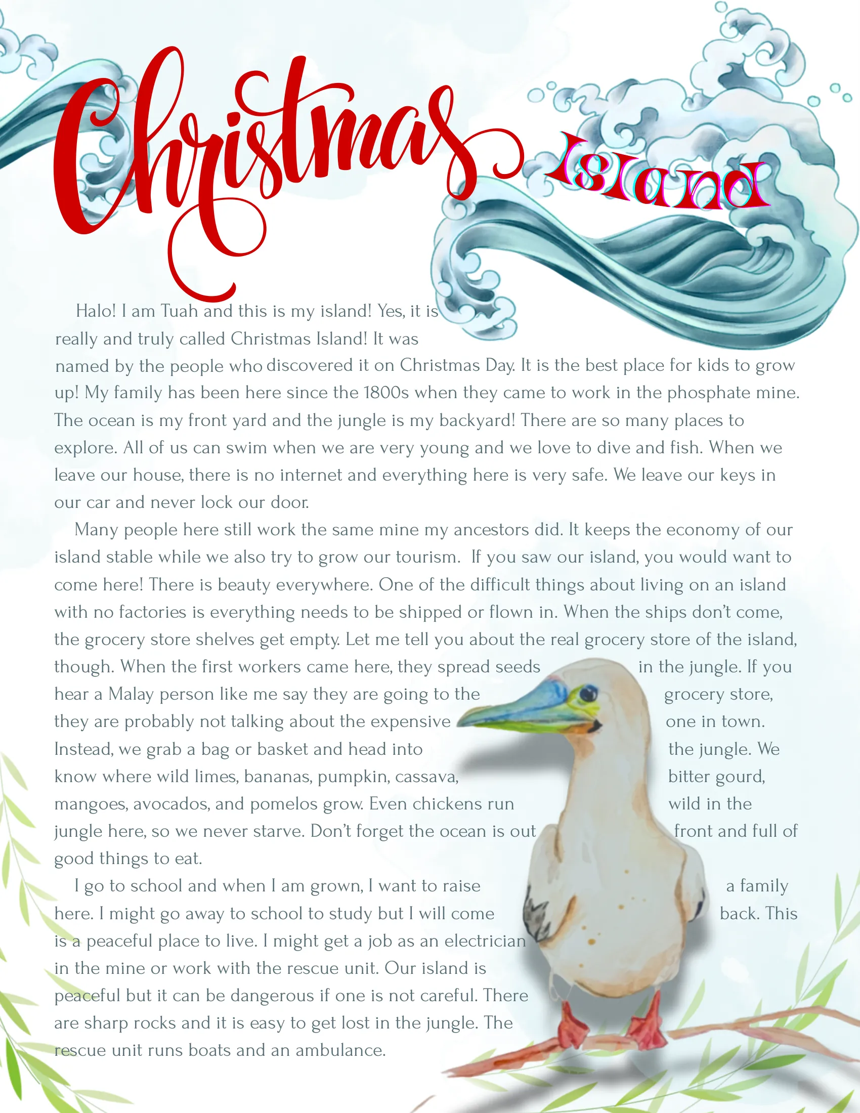 Wonder Letters Christmas Island illustration